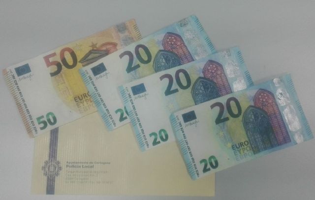 La Policía Local de Cartagena interviene 4 billetes falsificados - 1, Foto 1