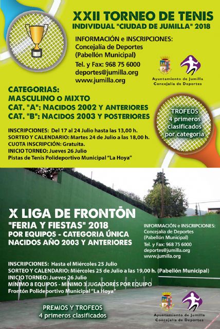 Abiertos los plazos de inscripciones de los torneos deportivos de la Feria y Fiestas 2018 - 3, Foto 3