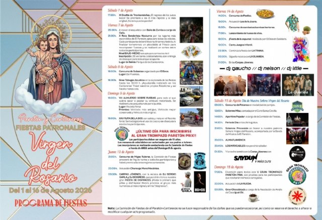 El Paretón-Cantareros presenta unas fiestas patronales con más de dos semanas de actividades para todos los públicos, Foto 2