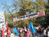 Más de un centenar de trabajadores totaneros asistieron hoy en Madrid a la manifestación, convocada por CC.OO. y UGT - 4