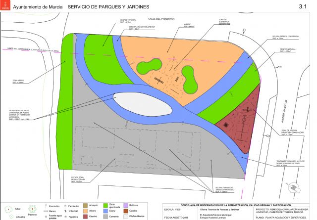 La Junta Municipal de Cabezo de Torres reformará un jardín que incluirá una pista de skateboard de 1.300 metros cuadrados - 1, Foto 1