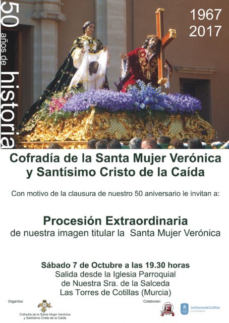 Una procesión clausurará el 50° aniversario de la Cofradía de la Santa Mujer Verónica y Santísimo Cristo de la Caída torreña - 1, Foto 1