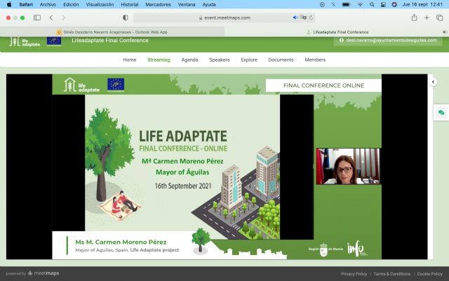 La primera edil aguileña, ponente en la conferencia final del proyecto Life Adaptate - 1, Foto 1