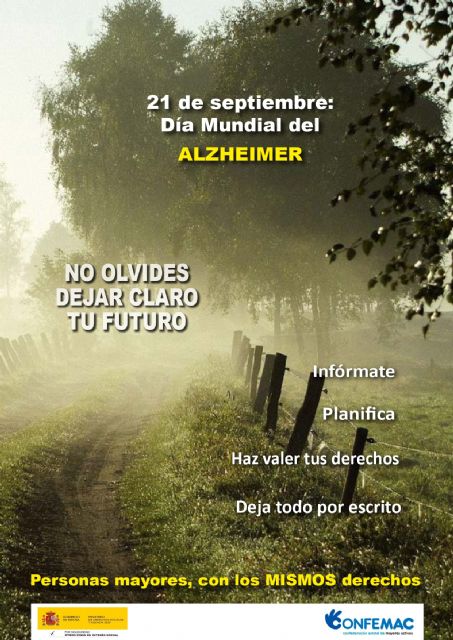 El Ayuntamiento de Lorca conmemora el Día Mundial del Alzheimer bajo el lema 'No olvides dejar claro tu futuro' - 1, Foto 1