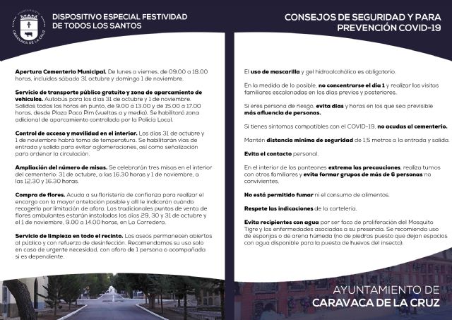 El Ayuntamiento de Caravaca coordina un dispositivo para la festividad de los Santos y solicita colaboración ciudadana para evitar aglomeraciones - 2, Foto 2