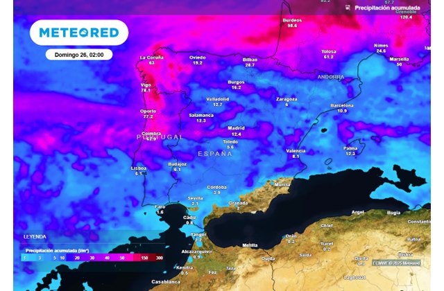Los ríos atmosféricos harán que las lluvias sean intensas en España: así será la semana, según Meteored - 1, Foto 1