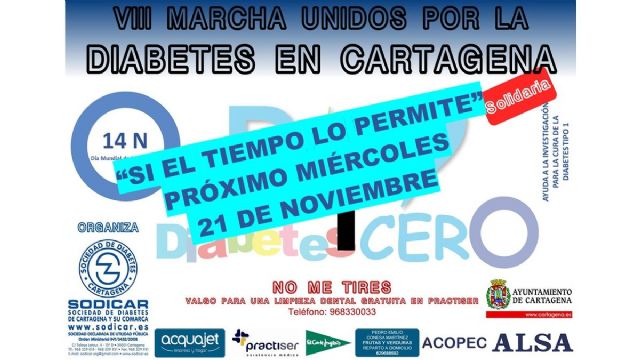 SODICAR traslada su VIII Marcha Solidaria Unidos por la Diabetes al miércoles, 21 de noviembre - 1, Foto 1