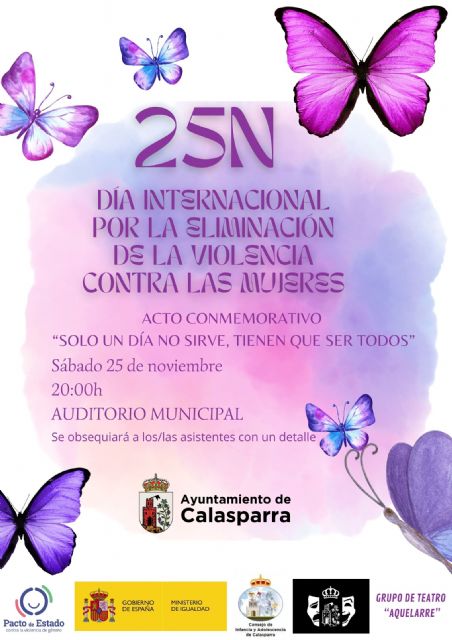 La concejalía de Igualdad del Ayuntamiento de Calasparra llevará a cabo un acto conmemorativo en el día internacional por la eliminación de la violencia contra las mujeres - 1, Foto 1