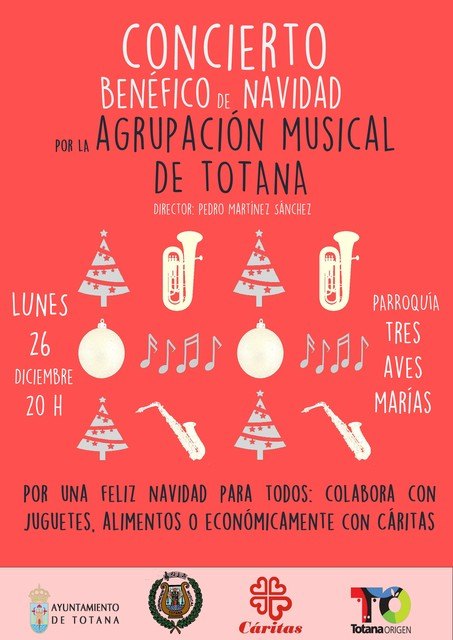 La Agrupación Musical de Totana ofrecerá un concierto benéfico de Navidad, Foto 1