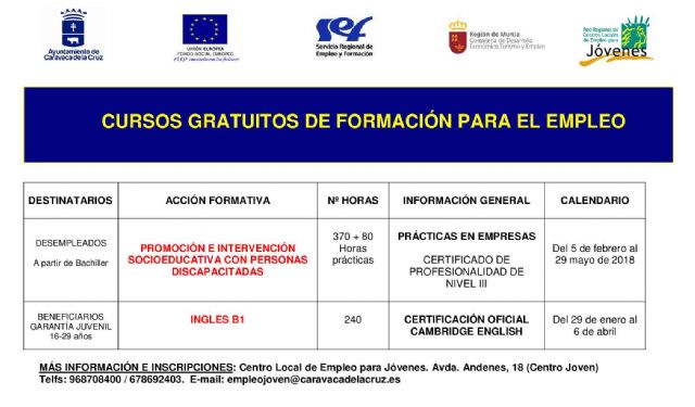 La Concejalía de Juventud realizará cursos de Inglés B1 e intervención socioeducativa con personas con discapacidad - 1, Foto 1