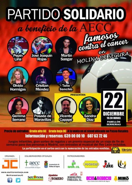 El Partido Solidario Famosos Contra el Cáncer, a beneficio de la AECC, se celebra el viernes 22 de diciembre en el Pabellón Serrerías de Molina de Segura - 5, Foto 5