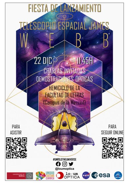 El LOUM OPTICA Chapter de la UMU organiza el 22 de diciembre una jornada muy espacial con motivo del lanzamiento del telescopio James Webb - 3, Foto 3