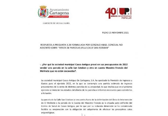 Coordinadora del Molinete: Castejón dice ahora por escrito que va a vender dos parcelas del Molinete sin excavar - 1, Foto 1