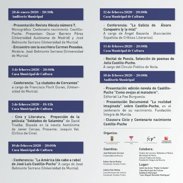 El VI Ciclo Ciudades Literarias homenajeará a José Luis Castillo-Puche por el centenario de su nacimiento - 4, Foto 4