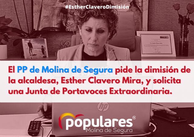 El PP de Molina de Segura pide la dimisión de la alcaldesa, Esther Clavero Mira, y solicita una Junta de Portavoces Extraordinaria - 1, Foto 1