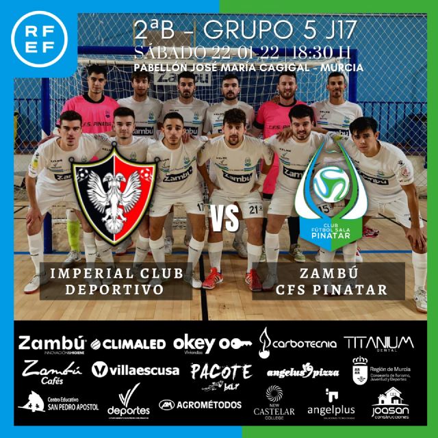 PREVIA: Imperial Club Deportivo FS  Zambú CFS Pinatar: derbi por el liderato en el Cagigal - 1, Foto 1