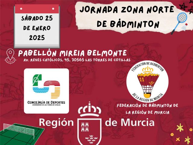 La jornada de la zona norte de bádminton del deporte escolar recibirá en Las Torres de Cotillas unos 100 participantes - 1, Foto 1