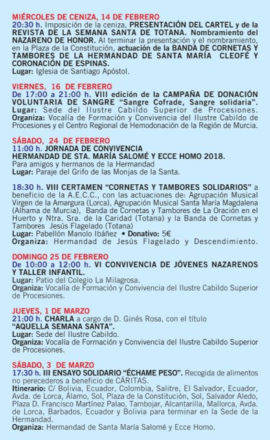 Se presenta el tríptico informativo con el programa de las actividades de la Cuaresma y Semana Santa 2018, Foto 4