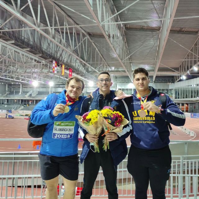 André Müller y Álvaro Carreño del UCAM Atletismo Cartagena, oro y bronce en peso en el Campeonato Nacional sub23 - 1, Foto 1