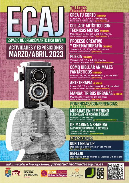 La Concejalía de Juventud de Molina de Segura presenta la nueva programación del Espacio de Creación Artística Joven (ECAJ) para los meses de marzo y abril de 2023 - 1, Foto 1
