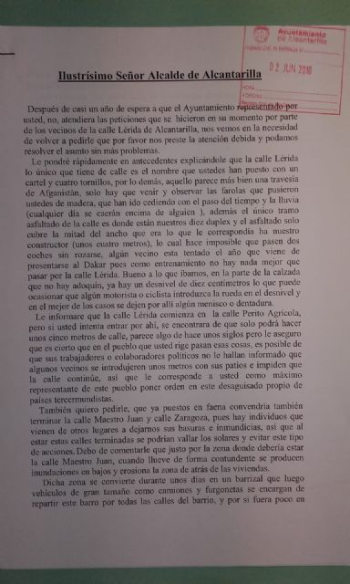 El PSOE insta a Urbanismo a adoptar medidas con carácter de urgencia para acabar con la ´calle del bancal´ en el Barrio del Cabezo Verde de Alcantarilla - 3, Foto 3