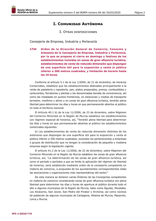 Todos los comercios de Totana que tenían autorización de apertura en virtud del Real Decreto de estado de alarma, desde hoy, cerrarán a las 19:00 horas - 2, Foto 2