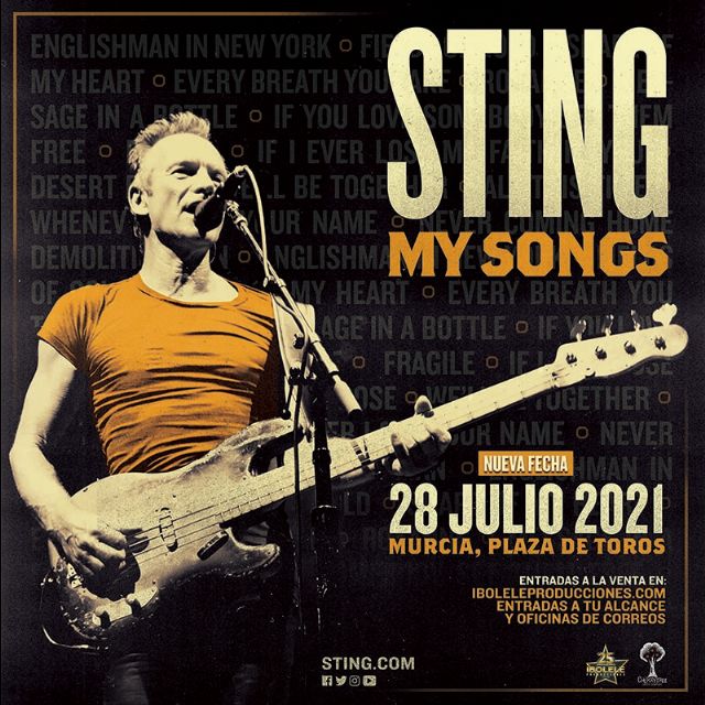 Sting pospone su gira Europea y vuelve a contar con Murcia en su agenda 2021 - 1, Foto 1