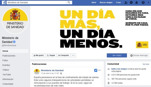 El Ministerio de Sanidad denuncia ante la red social Facebook actividad fraudulenta en su cuenta oficial - 1, Foto 1