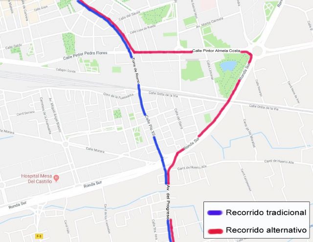 La Fuensanta mantendrá su recorrido tradicional salvo en un tramo - 1, Foto 1