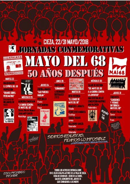 Jornadas conmemorativas mayo del 68 en el Club Atalaya-Ateneo de la Villa de Cieza - 1, Foto 1