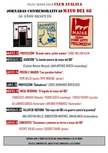 Jornadas conmemorativas mayo del 68 en el Club Atalaya-Ateneo de la Villa de Cieza - 2, Foto 2