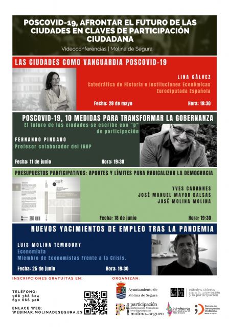 Jornadas de videoconferencias Poscovid-19, afrontar el futuro de las ciudades en claves de Participación Ciudadana en Molina de Segura - 1, Foto 1