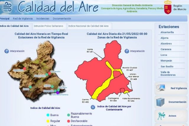Se mantienen los niveles preventivos por partículas en suspensión en La Aljorra y la ciudad de Cartagena - 1, Foto 1