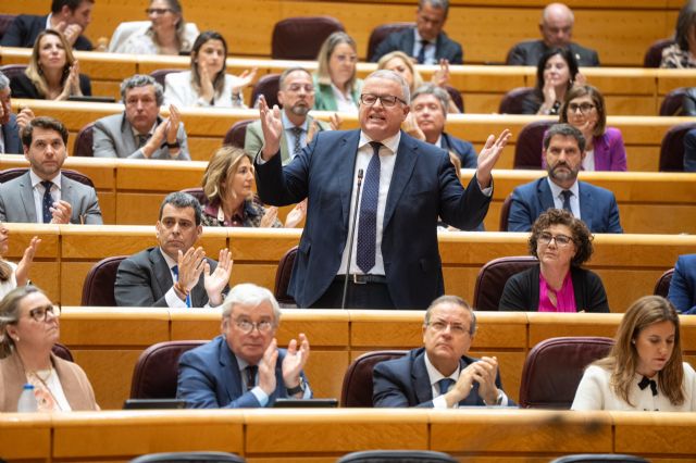 El senador Paco Bernabé denuncia el abandono institucional, deja un saco de estériles mineros el escaño del Senado de la Ministra - 5, Foto 5