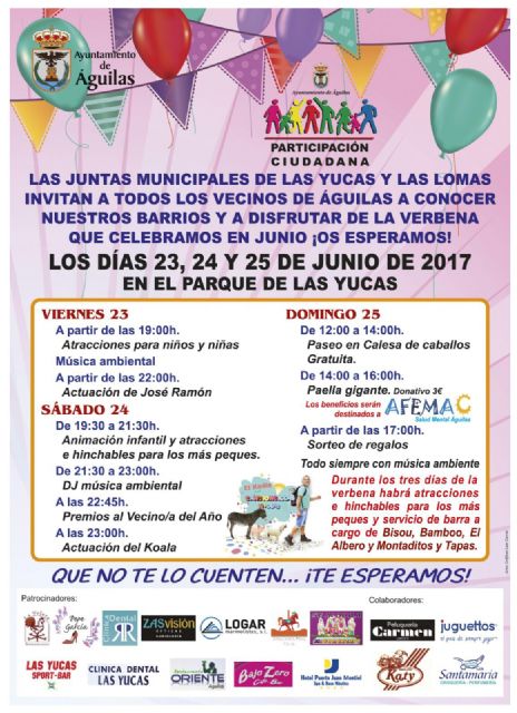 Las Juntas Municipales de Las Yucas y Las Lomas invitan a todos los vecinos del municipio a su verbena de barrio - 1, Foto 1