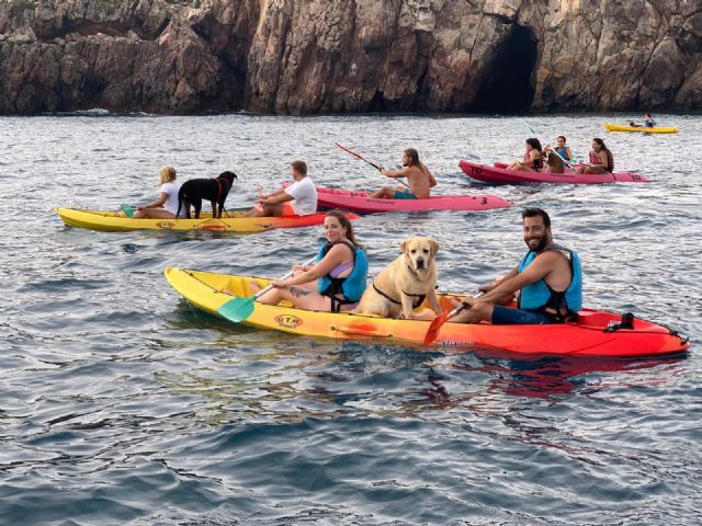 Solidaridad y diversión en el i paseo canino en kayak de puerto de Mazarrón, Foto 4