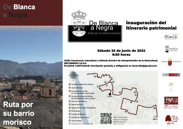 El Ayuntamiento de Blanca inaugura el próximo sábado la ruta 'De Blanca a Negra', un recorrido por su barrio morisco y su patrimonio cultural - 1, Foto 1