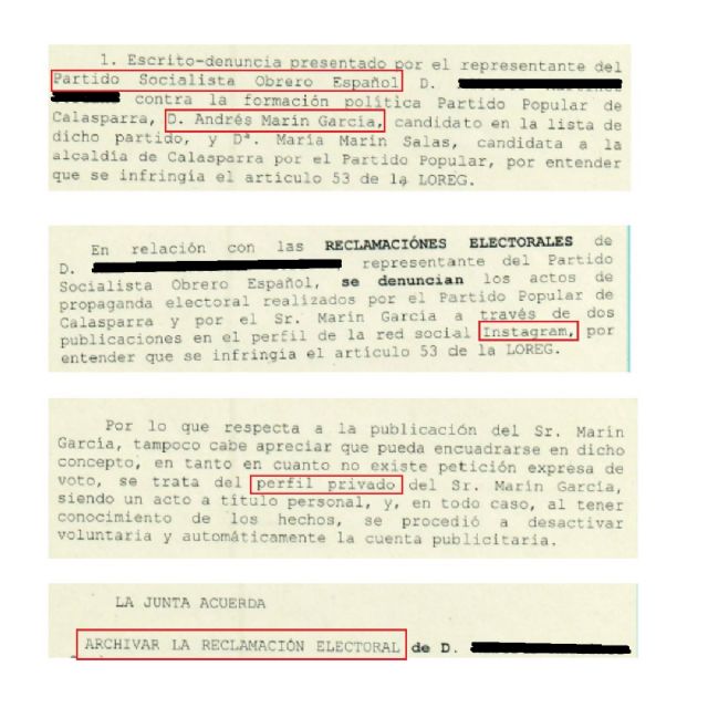 Archivada denuncia del PSOE de Calasparra contra Andrés Marín por uso de sus redes sociales durante la precampaña electoral - 2, Foto 2