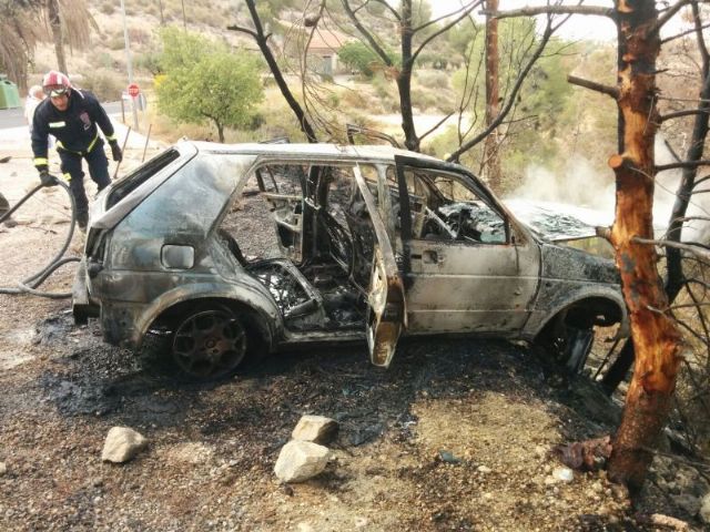 Un vehculo se incendia en el Parque Regional de Sierra Espuña, Foto 4