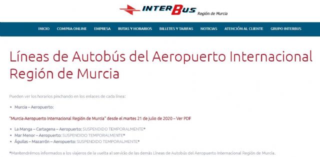 MC: La capital turística de la Región se queda también sin autobús desde el aeropuerto - 1, Foto 1