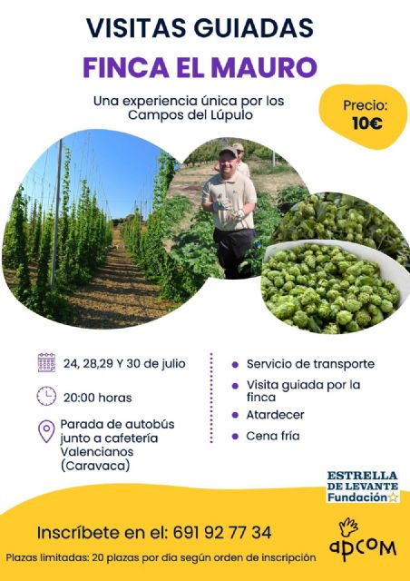 La Fundación Estrella de Levante y APCOM abren al público su proyecto de cultivo de lúpulo en Caravaca de la Cruz - 2, Foto 2
