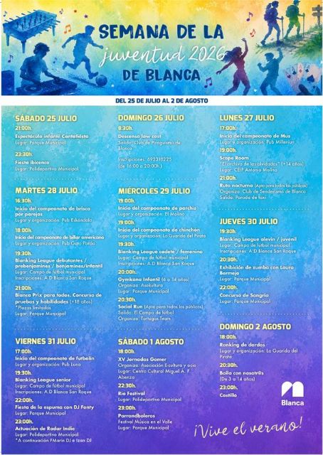 Las actuaciones musicales, los concursos para j�venes y los campeonatos protagonizan las fiestas de la Semana de la Juventud 2026