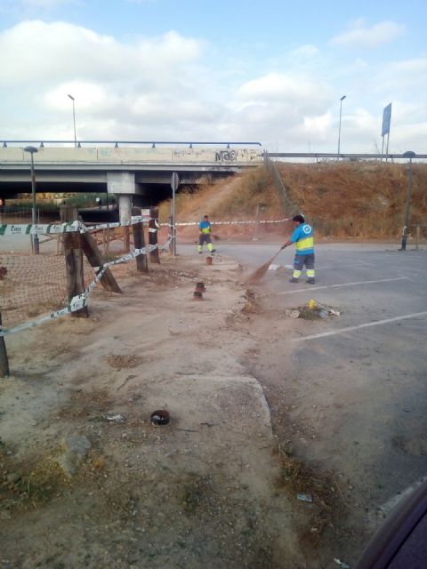 Fomento realiza una limpieza en profundidad de los alrededores del aparcamiento disuasorio del Malecón - 4, Foto 4