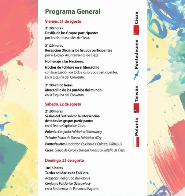 Cieza se prepara para dar la bienvenida a los grupos participantes en el 36 Festival Internacional de Folclore en el Segura