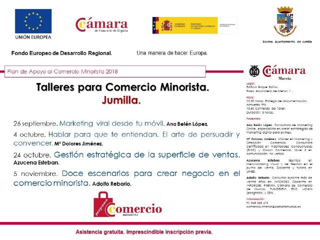 Jumilla acoge en las próximas semanas cuatro talleres para comercio minorista - 1, Foto 1
