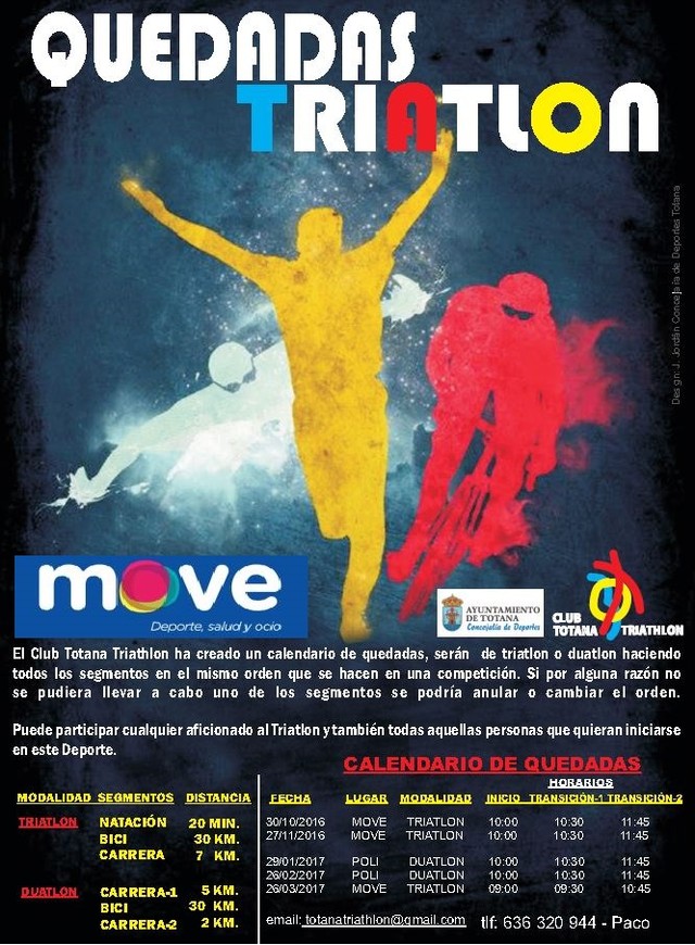 El Club Totana Triathlón edita un cartel con el calendario de quedadas planificadas - 1, Foto 1