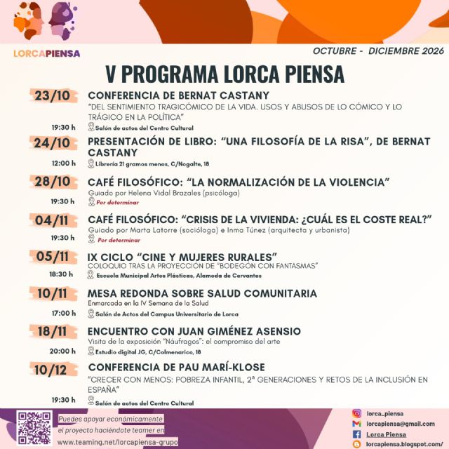 Bernat Castany abordar� en Lorca los v�nculos entre la comicidad, la tragedia y la pol�tica