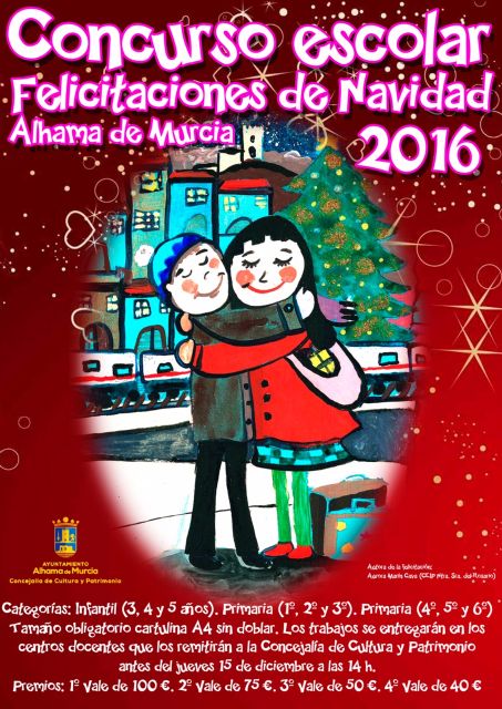 El Ayuntamiento de Alhama de Murcia y la Concejalía de Cultura y Patrimonio  convocan  el Concurso Escolar de Felicitaciones de Navidad 2016 - 1, Foto 1
