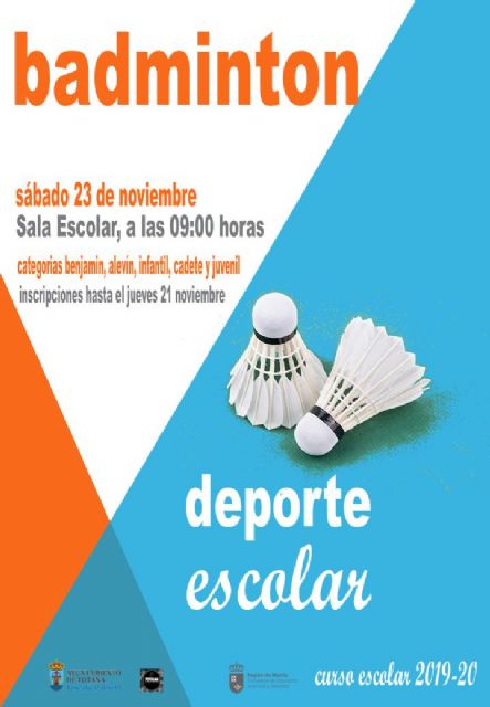 Next Saturday, November 23 will take place the Local Phase of School Sports Badminton, Foto 1