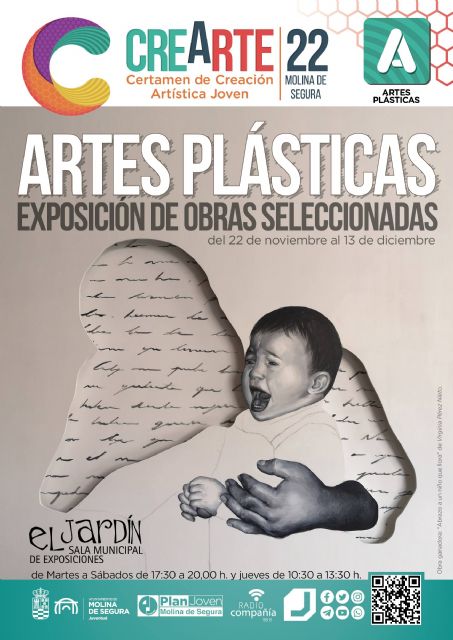 Virginia Pérez Nieto, con Abrazo a un niño que llora, consigue el primer premio de la modalidad de Artes Plásticas del Certamen de Creación Artística Joven CREARTE 2022 de Molina de Segura - 1, Foto 1